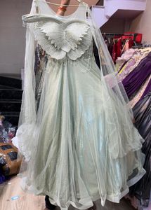 Elegant Grey Embellished Gown