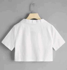 Cute White Crop Shirt