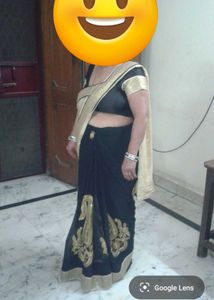 Elegant Black & Gold Saree