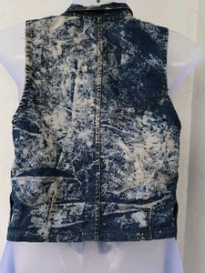 Acid Wash Denim Vest