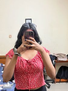 Red Floral Top