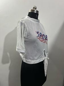 Sporty White Crop Top