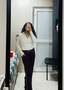 H&amp;M Ripped White Collar T Shirt