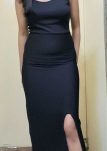 Bodycon Black Slit Dress