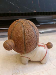 Dog Basketball Sculpture Decor Piece