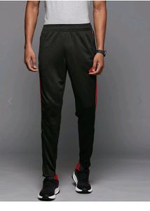Adidas Black &amp; Red Striped Track Pants