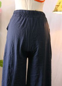 Navy Blue Wide Leg Pants
