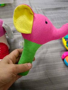 Baby Toys Bundle - Plush, Rattle