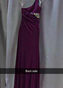 Elegant Evening purple one shoulder Gown