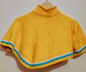 Gold Winter Shrug With Cap Muffler For 7- 8 Year