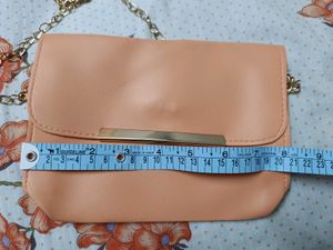 Peach Coral Chain Crossbody Bag