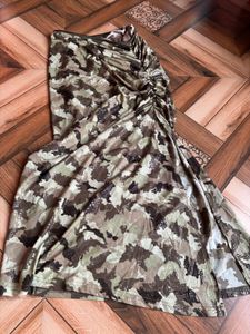 Camo Print Ruched Skirt