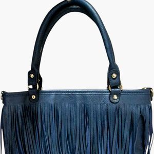 Blue Fringe Tote Bag