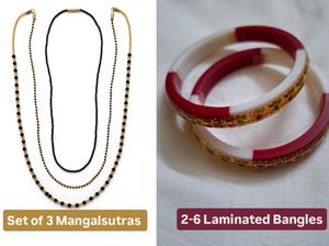 3 Handmade Beaded Necklaces With Free 2-6 Bangles