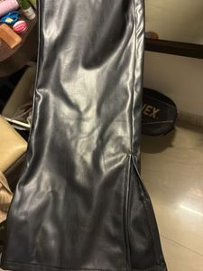 H&amp;M Faux Leather Split Hem Pants