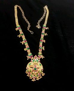 Gold-Tone Ruby &amp; Emerald Necklace