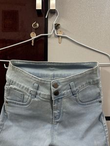 Light Wash Denim Shorts for Women