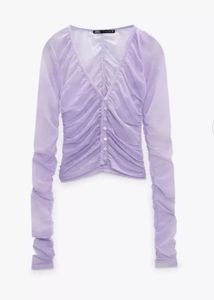 Zara Polyester Mesh Top