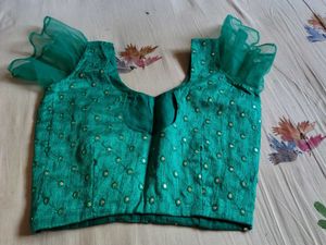 Green Embellished Blouse