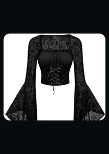 Black Gothic Flared Top