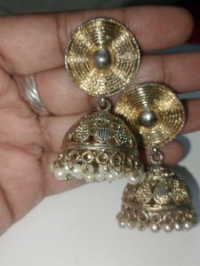 Golden Jhumka Earrings