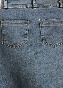 Vintage Denim Button-Down Maxi Skirt
