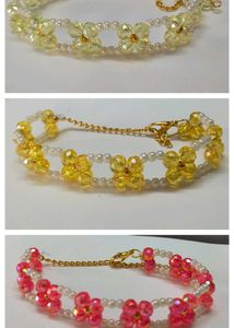 Free Delivery....Handmade Flower Beaded Bracelet