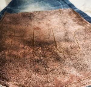 Coax Racing Vintage Leather Patch Jeans