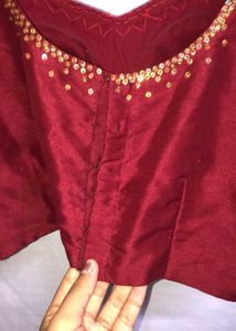 Maroon Embellished Blouse
