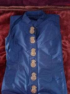 Navy Blue Long Kurti