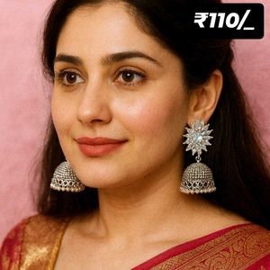 Elegant Silver Jhumka Earrings