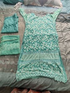 Pastel Green Georgette Chudithar Set