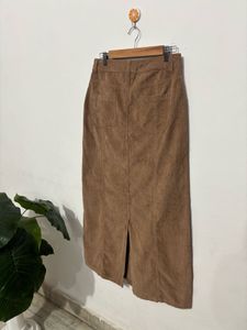 Corduroy Back Slit Skirt