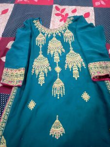 Beautiful Stone And Thread Embrioded Kurta