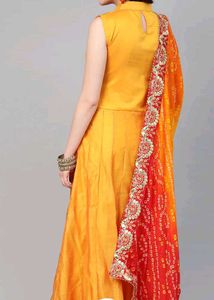 Elegant Yellow Ethnic Gown