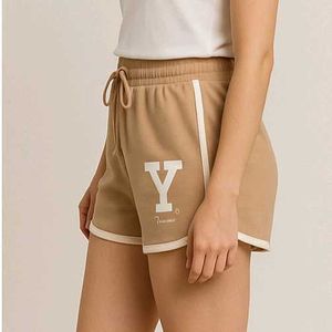 Tan Y-detail Lounge Shorts