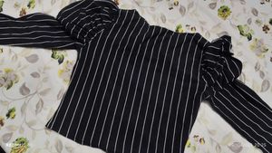 Striped Puff Sleeve Top