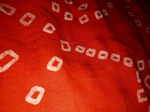 Red Bandhani Saree with Border
