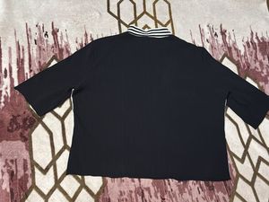 Striped Half-Zip Top