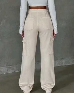 Beige Utility Cargo Pants