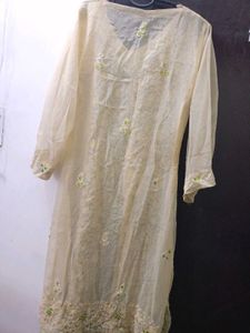 Chikenkari Net Kurta