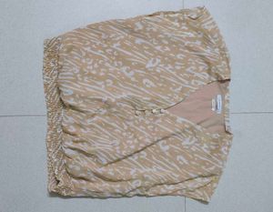 Reserved Beige Animal Print Top