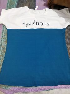 2 In One Colour Tshirt For Girls L Size