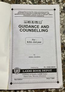 Guidance and Counselling - B.Ed. II Year Textbook