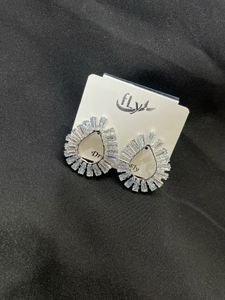 Sparkling Teardrop CZ Stud Earrings