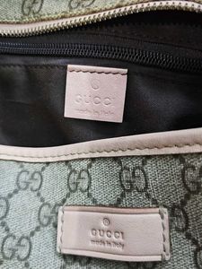 Authentic GUCCI GG Tote Bag Beige Pink Leather