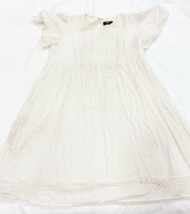 White Schiffli Dress