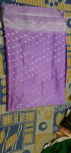 purple silk saree