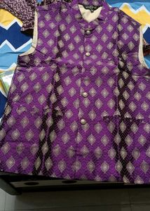 Unused New SOJANYA purple &amp; Golden Nehru Jacket