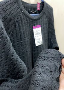 Black Open Knit Sweater